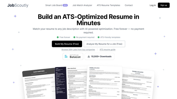 JobScoutly — Free ATS Resume Builder