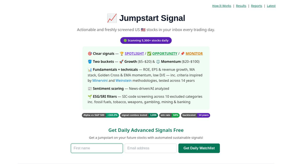 Jumpstart Signal — Free Stock Screener