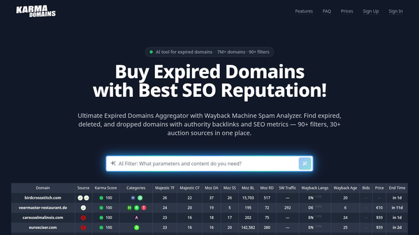 Karma.Domains: AI Search 7M+ Domains