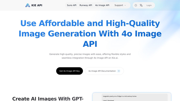 Kie.ai: Affordable and Reliable 4o Image API(The latest released)
