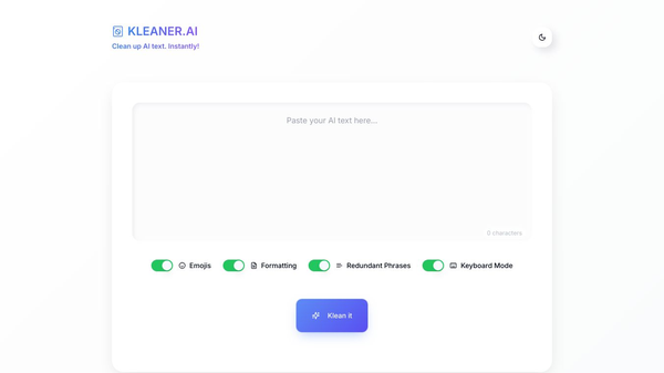 Kleaner - Cleans AI Text in One Click!