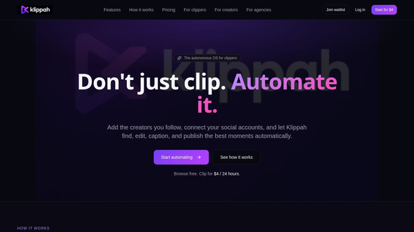 Klippah — Don't just clip. Automate it.