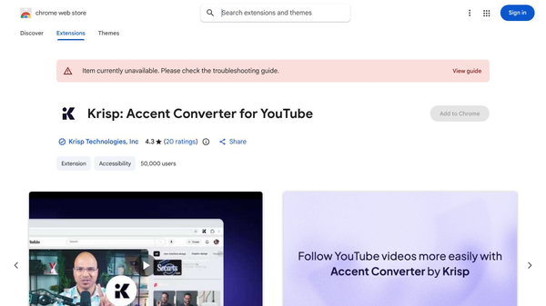 Krisp Accent Converter for YouTube