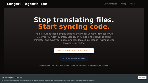 LangAPI | Agentic i18n via MCP