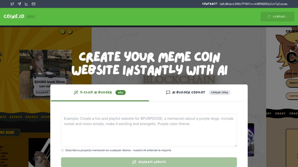 Launch your meme coin website in seconds with AI