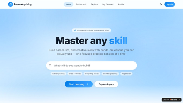 Learn Anything — Master any topic