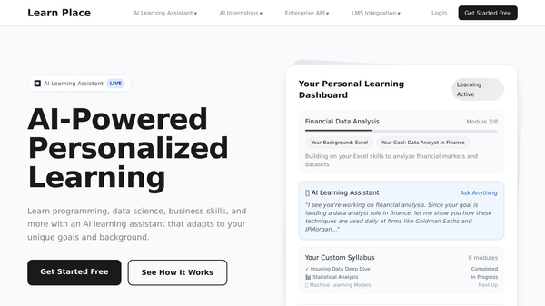 Learn Place AI-Powered Personalized Learning Assistant