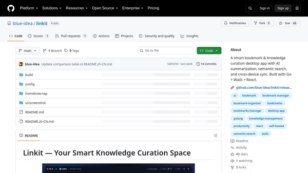 Linkit is a desktop bookmark manager