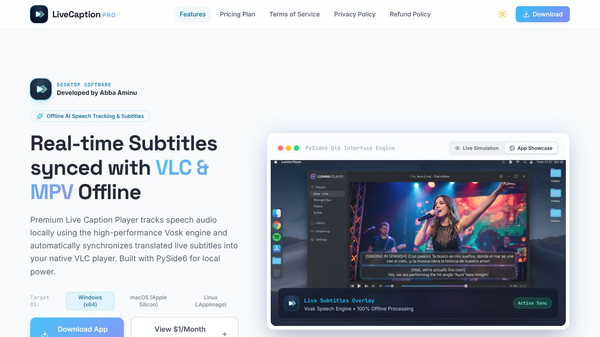 Live Caption Player