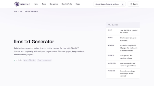 LLMs.txt Generator