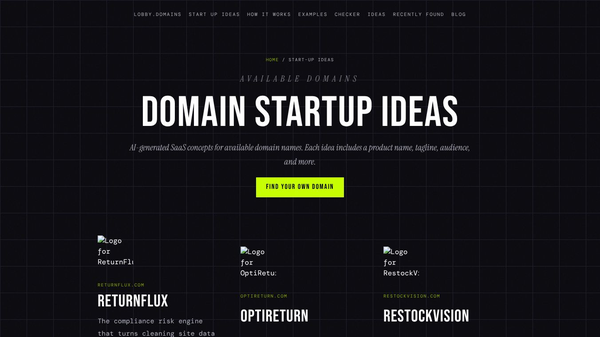 Lobby Domains' Start-Up Ideas