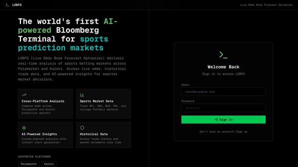 LOBFO: Bloomberg meets AI for sports