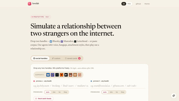 lovelab · relationship simulator