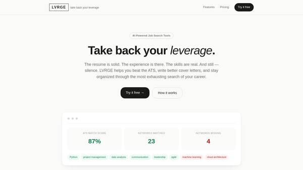 LVRGE — Take back your leverage