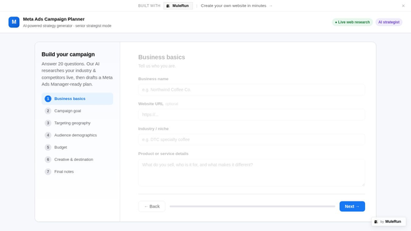 Meta Ads Campaign Planner