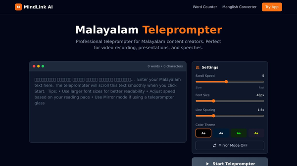 MindLink AI - Teleprompter