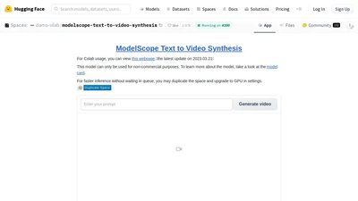 ModelScope Text-To-Video