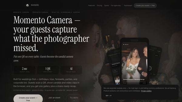 Momento: AI Guest Cam Experience Events