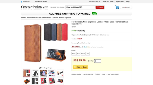 Moto Signature Leather Case Flip Wallet