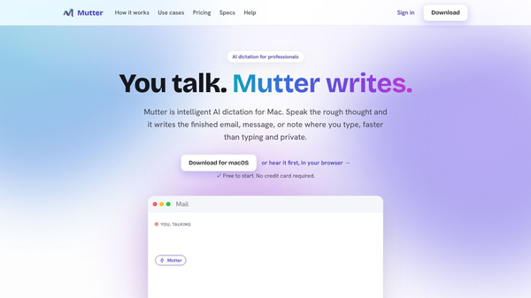 Mutter AI Dictation
