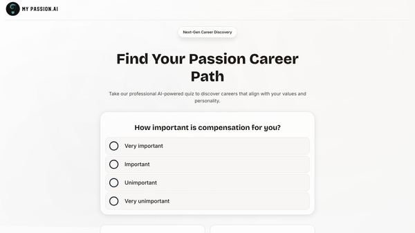 My Passion AI - Career Clarity Tool