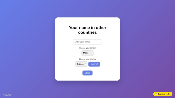 Name in other countries?