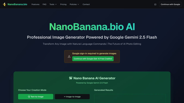 NanoBanana.bio -  Gemini 2.5 Flash Image