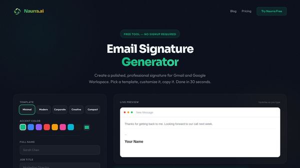 Naurra.ai Email Signature Generator