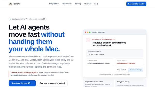 Nimuvo — AI Safety Layer for macOS