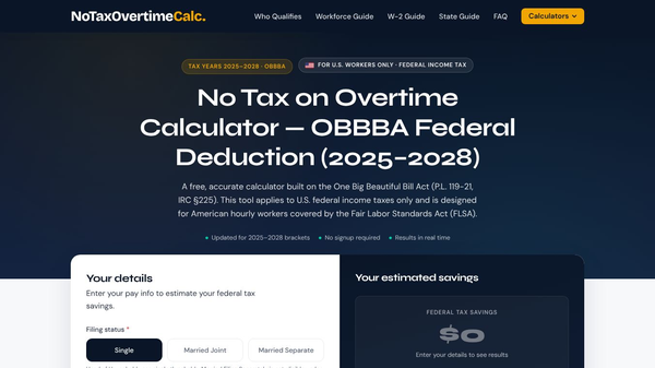 No Tax on Overtime Calculator