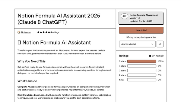 Notion Formula AI Assistant