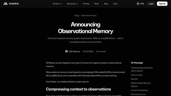 Observational Memory by Mastra