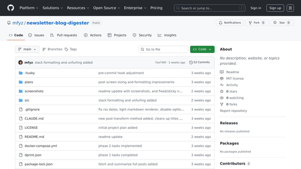 Open source newsletter digester