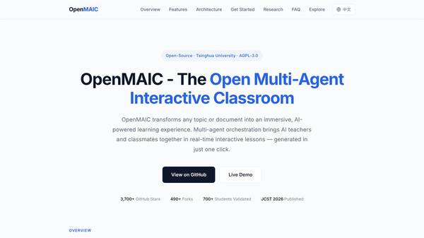 OpenMAIC: AI Interactive Classrooms