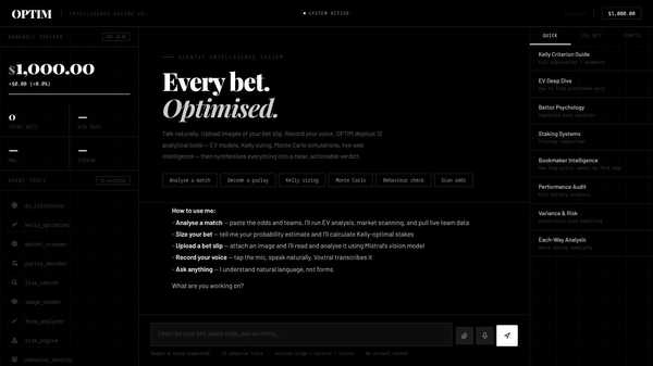 OPTIM — Bet optimizer