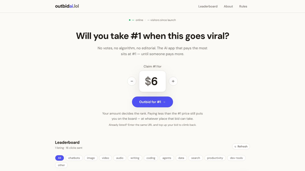 Outbid for AI Tools