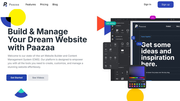 Paazaa is a smart website builder