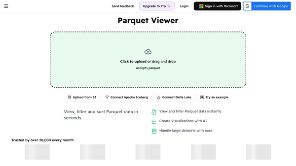 Parquet Viewer with AI data exploration