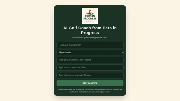 Pars in Progress AI Golf Coach