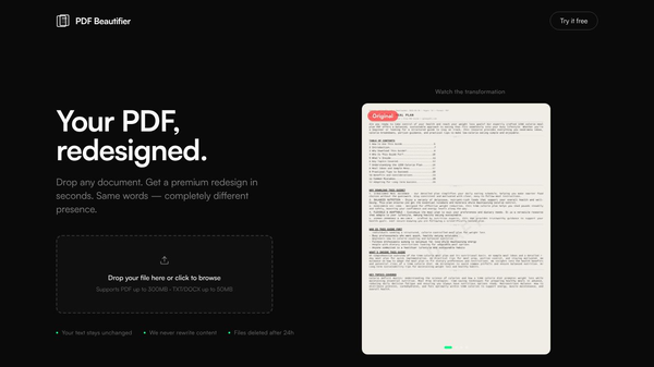 PDF Beautifier — Your PDF, redesigned.