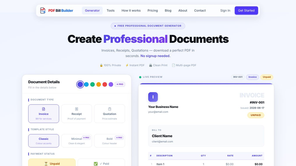 PDF Bill Builder