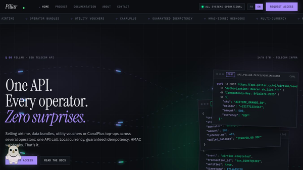 Pillar · Unified telecom API
