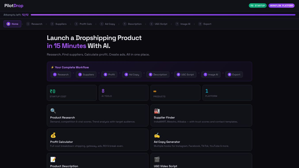 PilotDrop — Research. Launch. Scale.