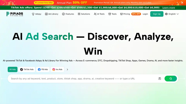 Pipiads: AI-powered Ad Library & Creative Center