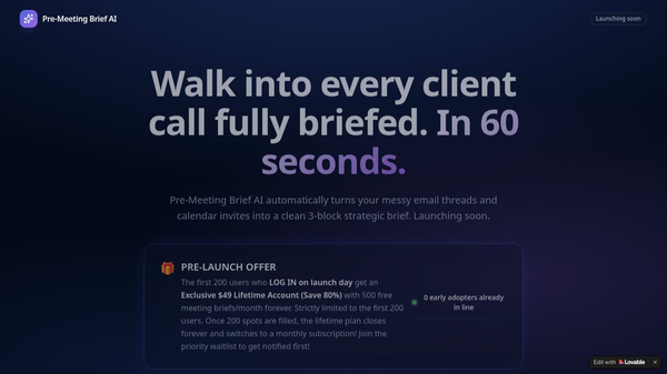 Pre-Meeting BriefPulse AI