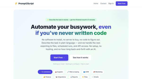 Prompt2Script - describe it, AI builds