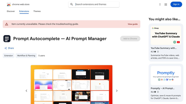 Prompt Autocomplete for ChatGPT, Claude
