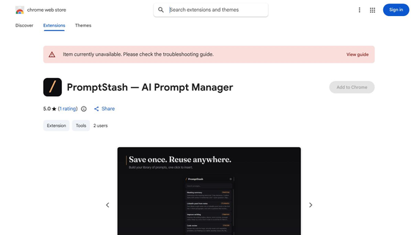 PromptStash — AI Prompt Manager