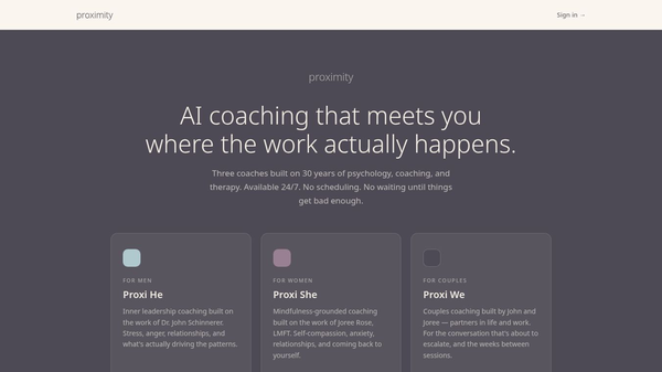 Proximity AI Coach - Men, Women, Couples