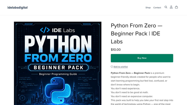 Python From Zero — Beginner Pack